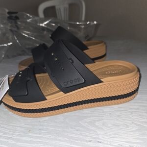 CROCS Women's Sz 8 Brooklyn Woven Buckle Sandals New Nwt